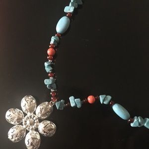 Southwestern turquoise & stone necklace, adorable